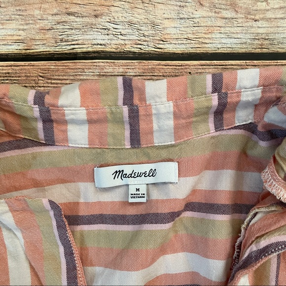 Madewell Button-Back Shirt in Rainbow Stripe - Picture 3 of 5